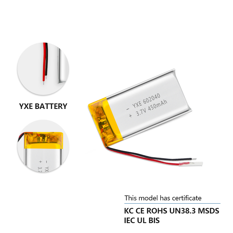 3.7 V Li-ion Battery 602040-450mah